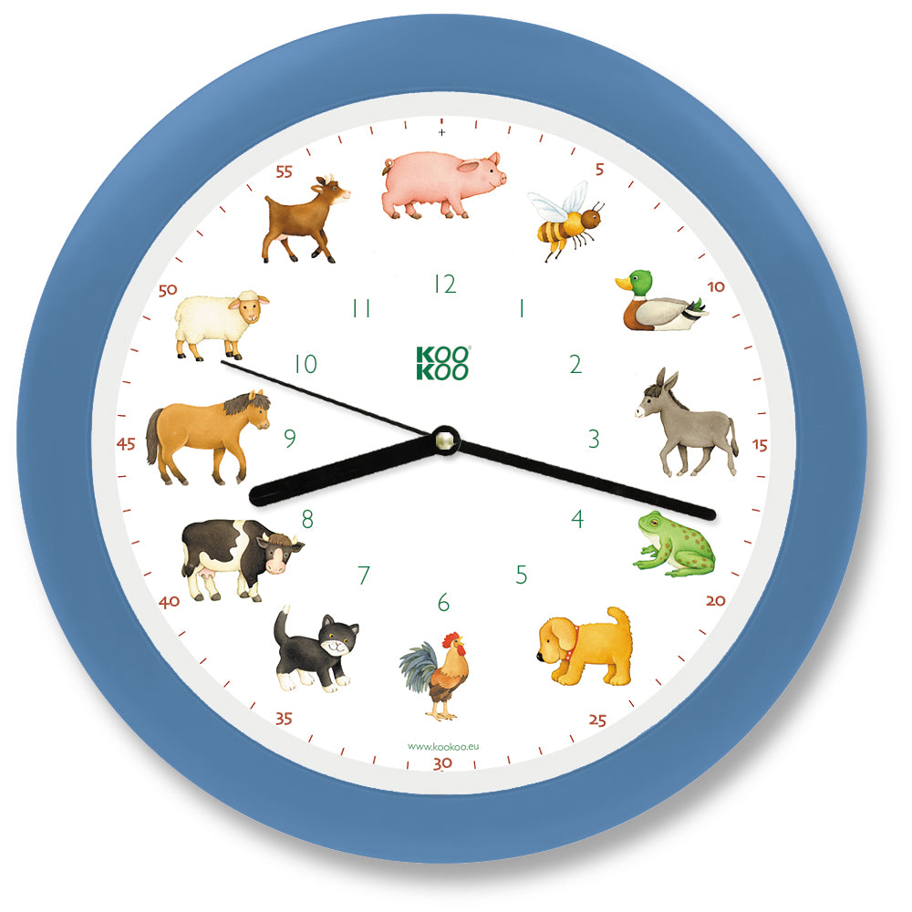 KOOKOO KidsWorld, horloge murale avec de vrais sons d'animaux (Affaire: bien, comme neuf)
