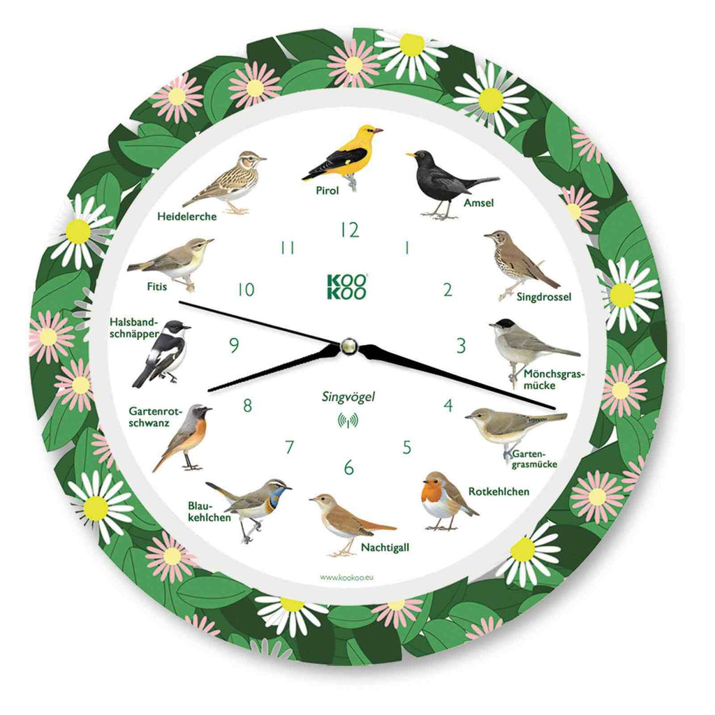 Oiseaux chanteurs KOOKOO avec mouvement à quartz radio RC, enregistrements de la nature