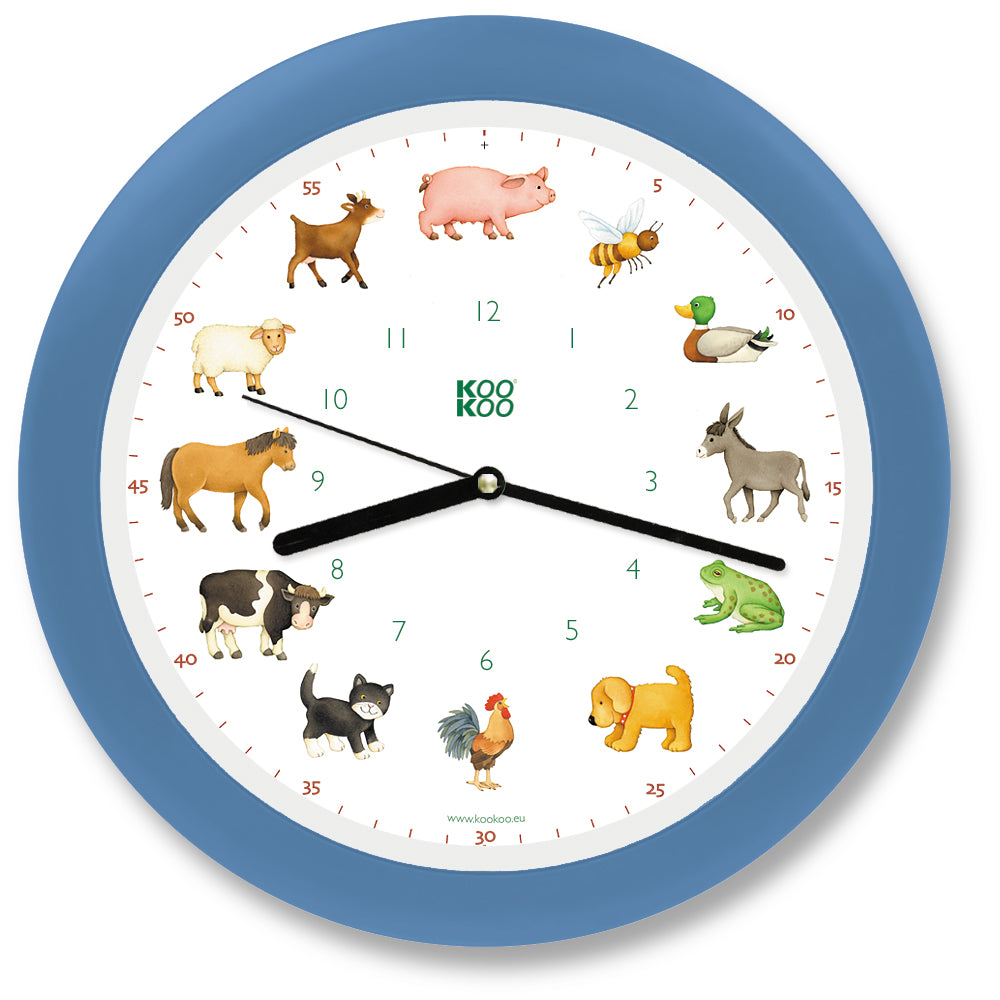 KOOKOO KidsWorld, wall clock with real animal sounds
