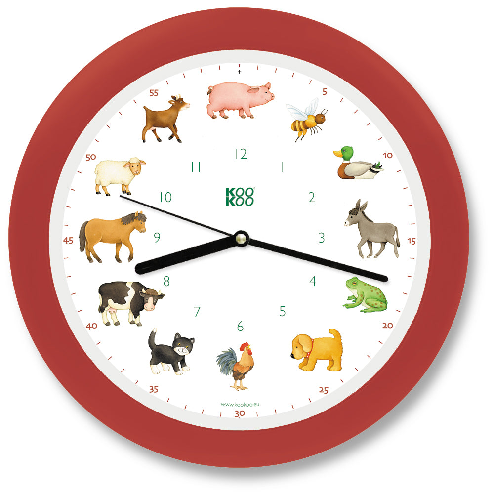 KOOKOO KidsWorld, wall clock with real animal sounds