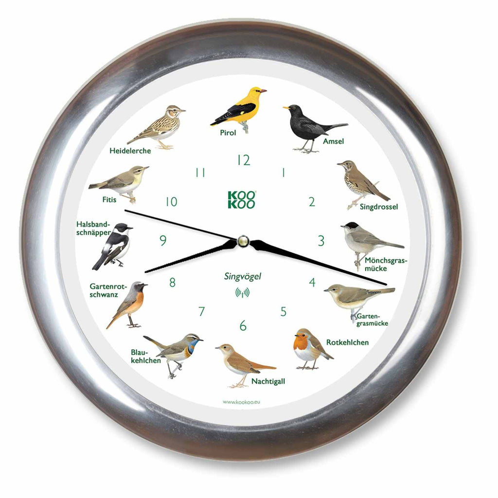 KOOKOO songbirds with RC radio quartz movement, recordings from nature