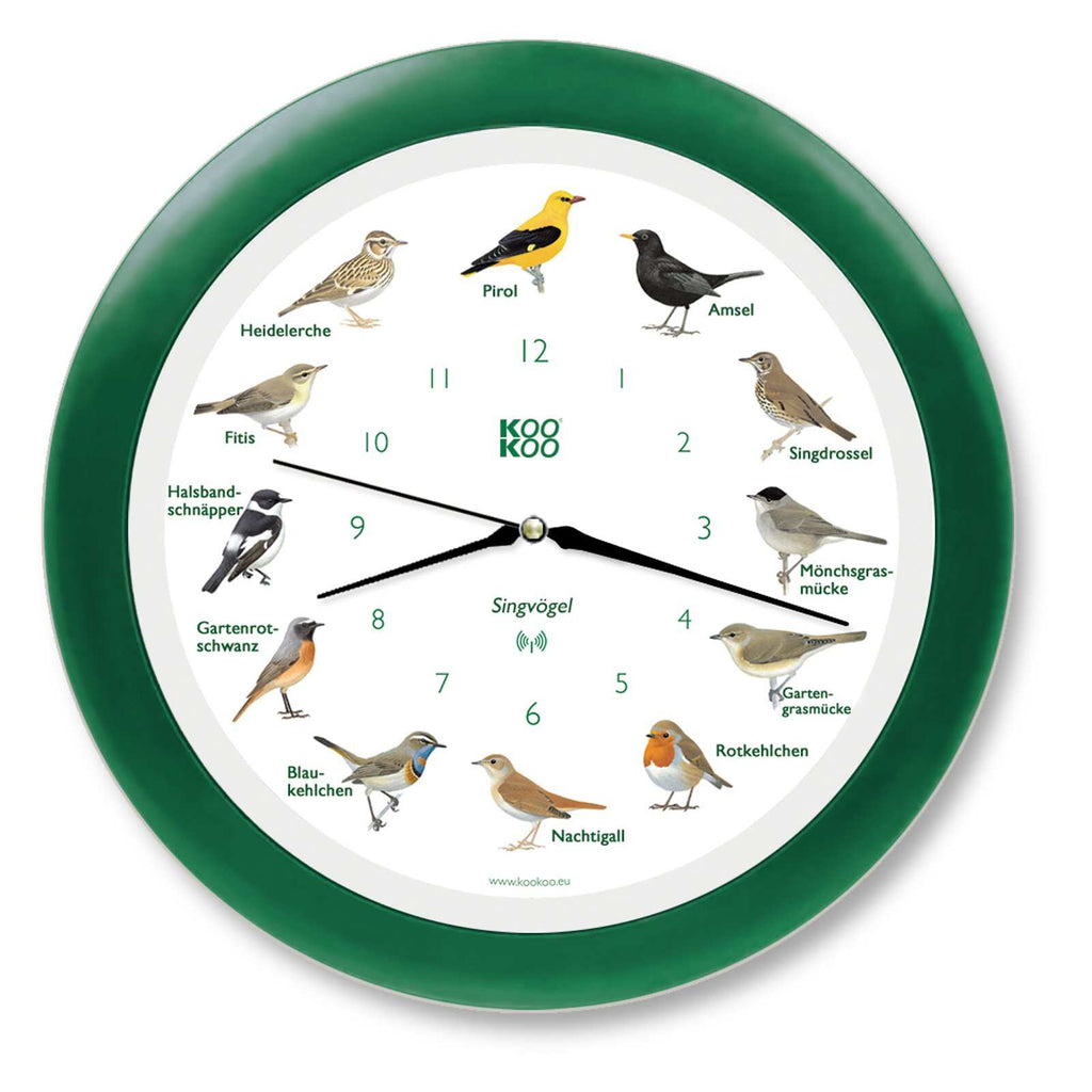 KOOKOO songbirds with RC radio quartz movement, recordings from nature