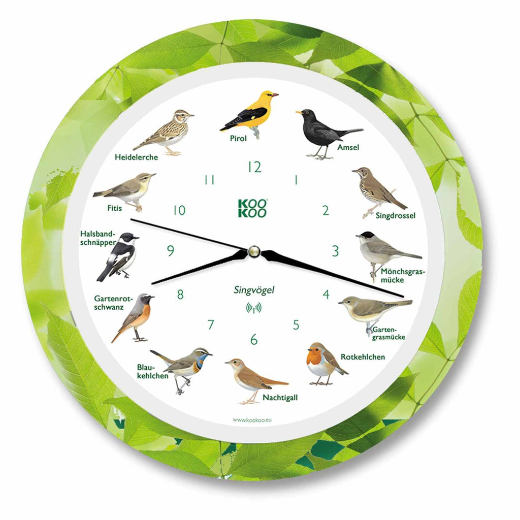 KOOKOO songbirds with RC radio quartz movement, recordings from nature