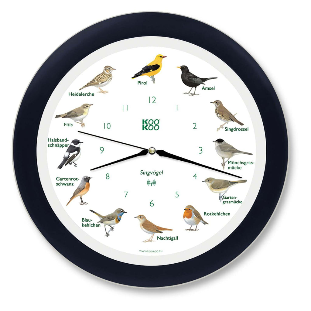KOOKOO songbirds with RC radio quartz movement, recordings from nature