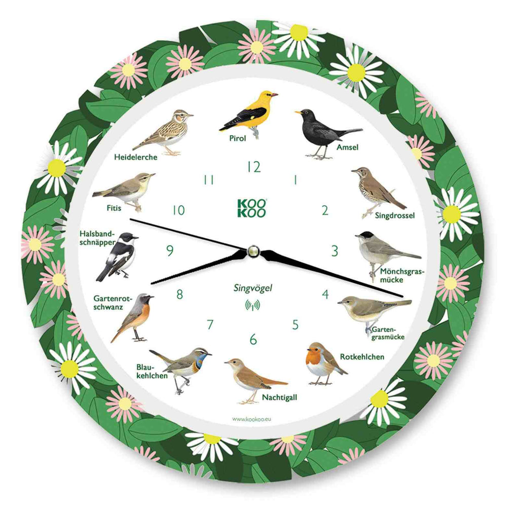 KOOKOO songbirds with RC radio quartz movement, recordings from nature