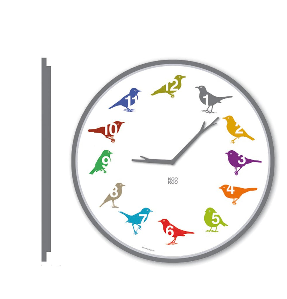 KOOKOO UltraFlat, Birdsong Design Clock (Promotions : bon, comme neuf)