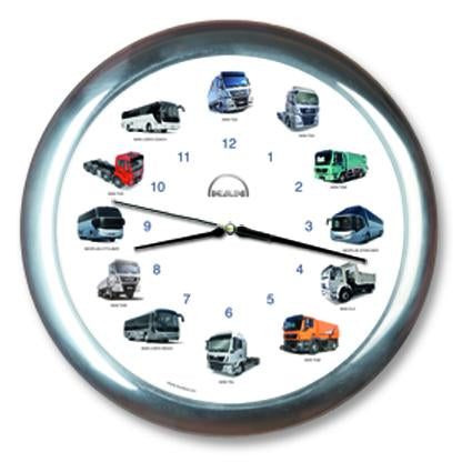 KOOKOO MAN Truck Clock, horloge murale avec mouvement à quartz