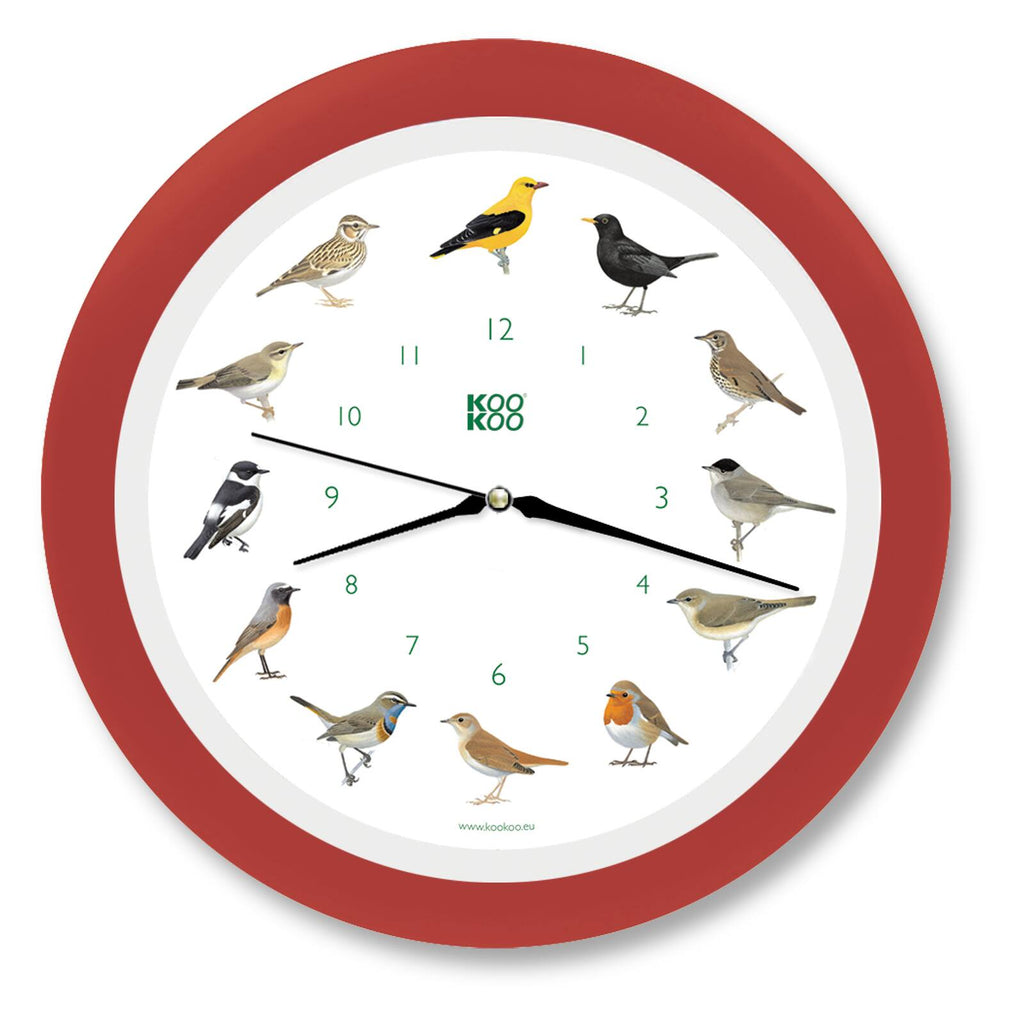 KooKoo Pendule Oiseaux, Pendule murale avec chants d'oiseaux