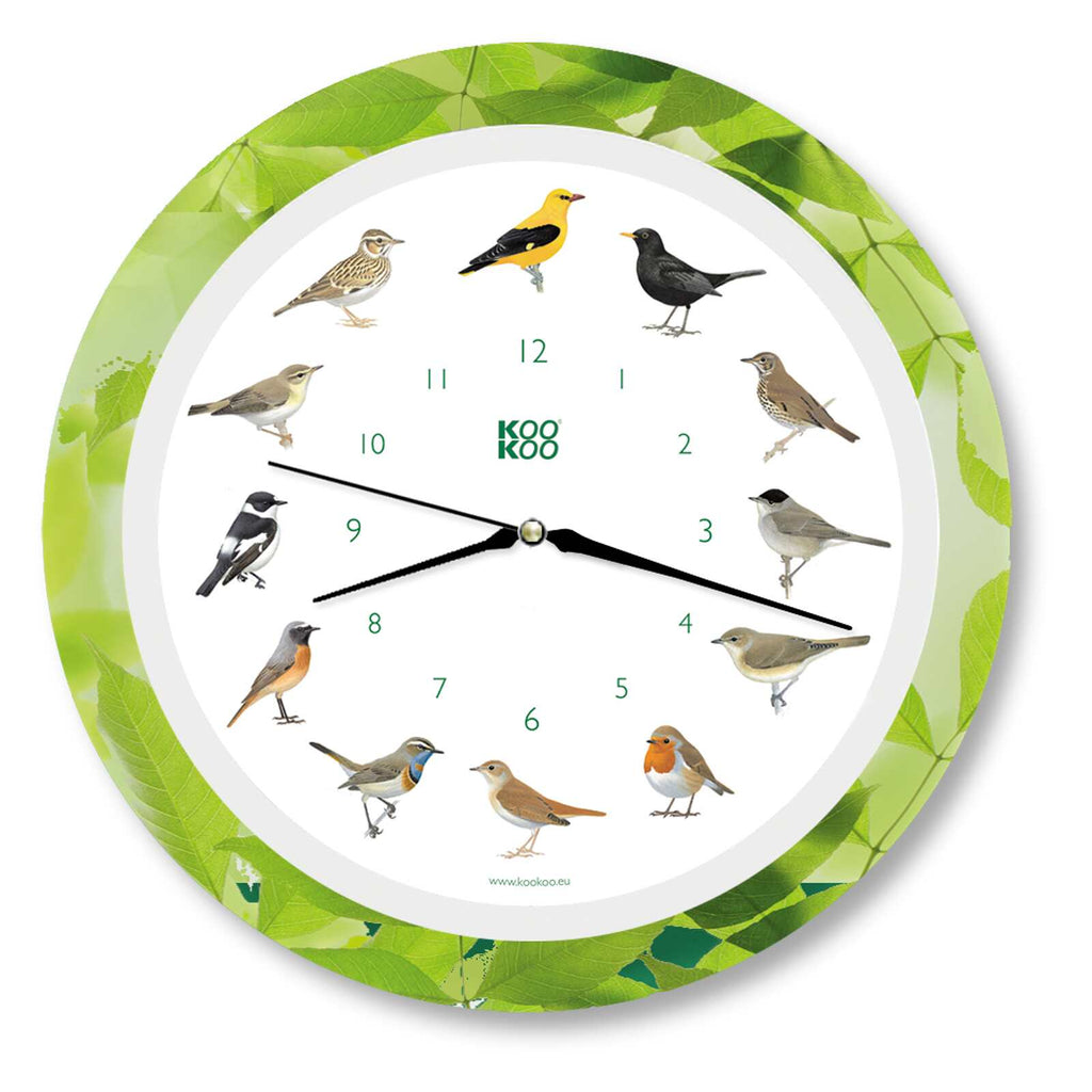 KooKoo Pendule Oiseaux, Pendule murale avec chants d'oiseaux