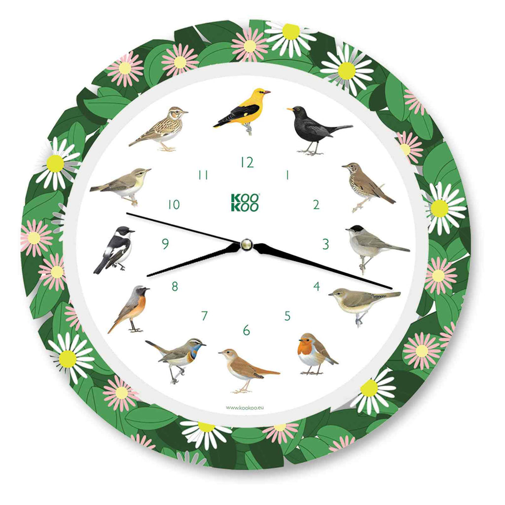KooKoo Pendule Oiseaux, Pendule murale avec chants d'oiseaux