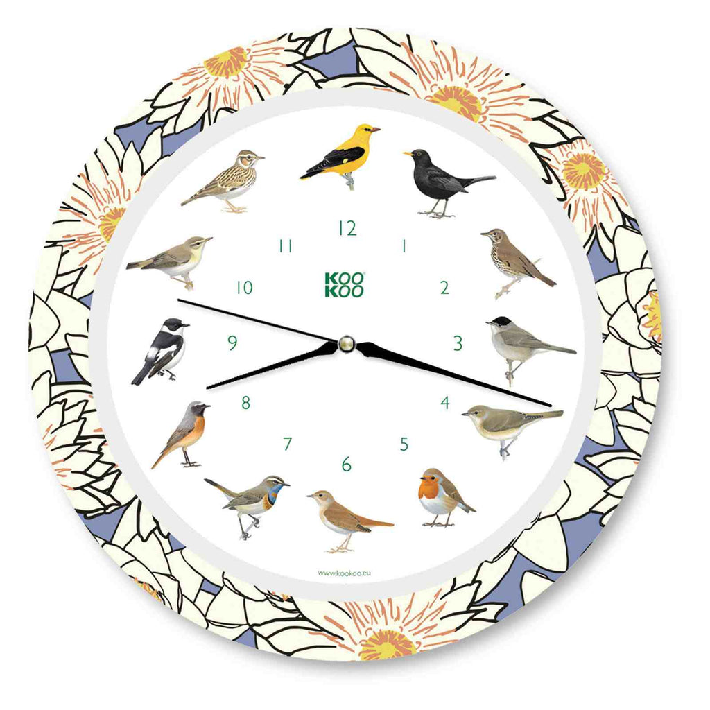 KooKoo Pendule Oiseaux, Pendule murale avec chants d'oiseaux