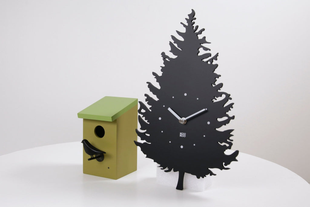 KOOKOO Tree-BirdBox, Vogelstimmenuhr mit RC Funkquarzwerk, 12 Vogelstimmen und einem Kuckuck (Deals: gut, wie neu)